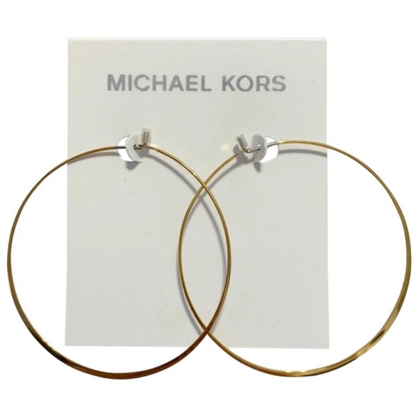 Michael Kors Jewelry - NWT MICHAEL KORS Gold Whisper Large Hoop Earrings